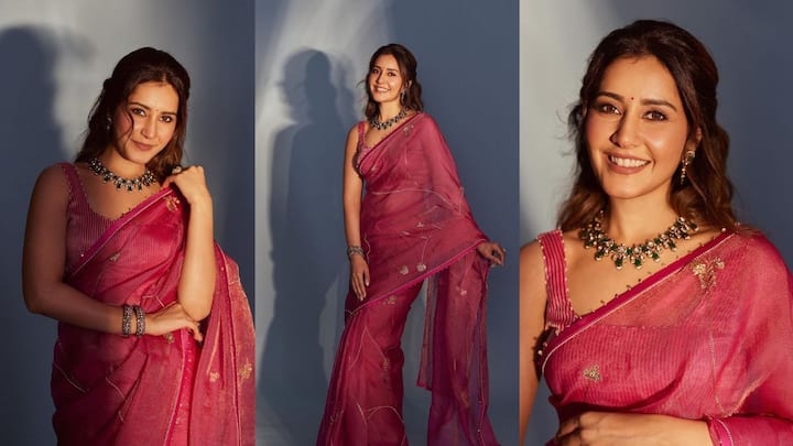 Raashii Khanna Red saree :சிவப்பு சேலையில் கண்ணை கவரும் ராசி கன்னா புகைப்படங்கள்