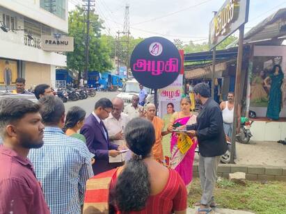 Karur news Azad Road Corporation Building judge inspection முன்னாள் ராணுவ வீரருக்கு ஒதுக்கப்பட்ட கடை எங்கே? - நேரில் ஆய்வு மேற்கொண்ட நீதிபதி