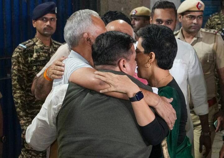 Delhi Chief Minister Atishi, present at the jail to welcome Satyendar Jain, commented on his release, stating,