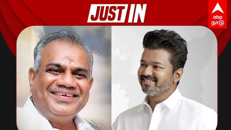 TVK vijay warns bussy anand for TVK members who fell at Bussy Anand feet tnn புஸ்ஸி ஆனந்தின் செயல்.. கோபமடைந்த விஜய்.. மேடையில் மறைமுகமாக பேசிய ஆனந்த்.. நடந்தது என்ன?