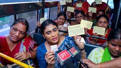 Andhra Congress Chief YS Sharmila Takes Bus, Reminds CM Naidu Of Unfulfilled Free Bus Travel Promise For Women