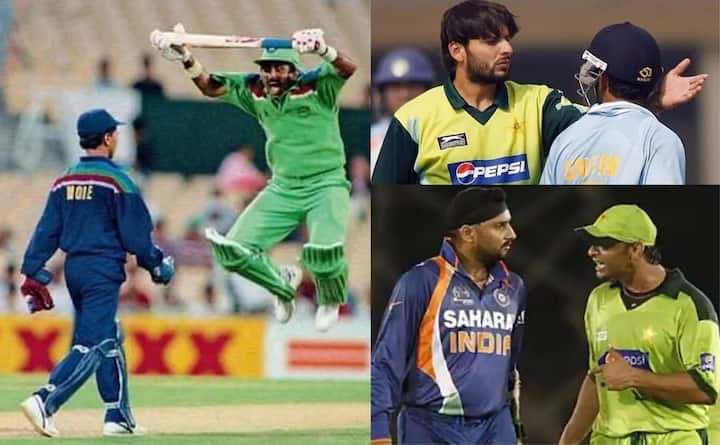 Fights in IND-PAK Cricket Matches: भारत और पाकिस्तान के बीच क्रिकेट मैचों के दौरान मैदान पर बहस और झगड़े कई सुर्खियां बनते हैं. यहां ऐसी ही पांच मशहूर झड़पों के बारे में बताया गया है.