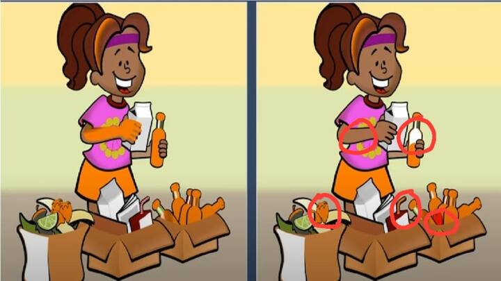 आप में से कितने लोगों ने 10 सेकंड्स में ही सभी अंतरों का पता लगा किया था. या फिर आप सिर्फ कुछ ही अंतर खोज पाए थे. दोनों तस्वीरों में अंतर ऊपर गई दूसरी तस्वीर में मार्क कर दिया गया है जिसे आप अब आसानी से देख सकता हैं.