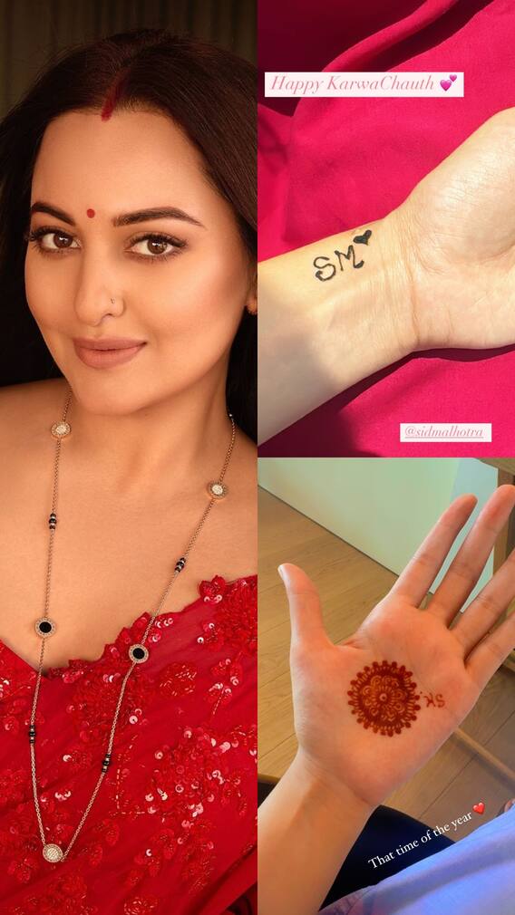करवाचौथ की तैयारियों में जुटी बॉलीवुड हसीनाएं, मेहंदी-सरगी की फोटोज की शेयर