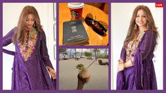 पर्पल सूट और माथे पर बिंदी... कैंसर ट्रीटमेंट के बीच मालदीव्स पहुंचीं हिना खान, फ्लॉन्ट किया ट्रेडिशनल लुक