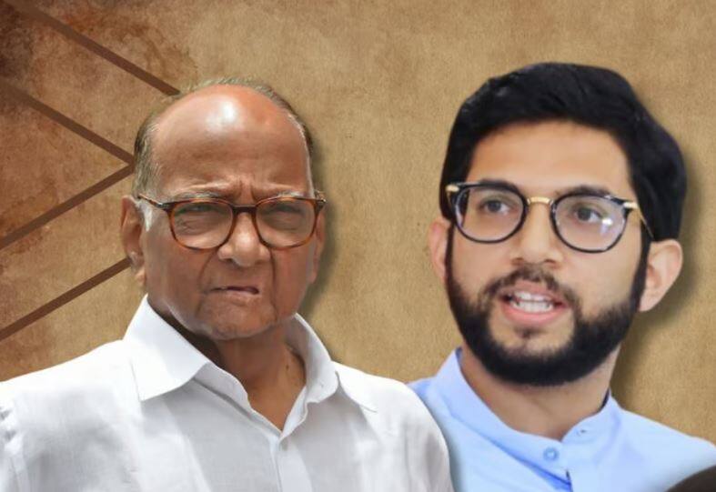 Aditya Thackeray met Sharad Pawar in Mumbai Seat Allocation Vidhan Sabha Elections आदित्य ठाकरेंनी घेतली शरद पवारांची भेट, पेच सोडवण्यासाठी पवारांचा थेट दिल्लीला फोन