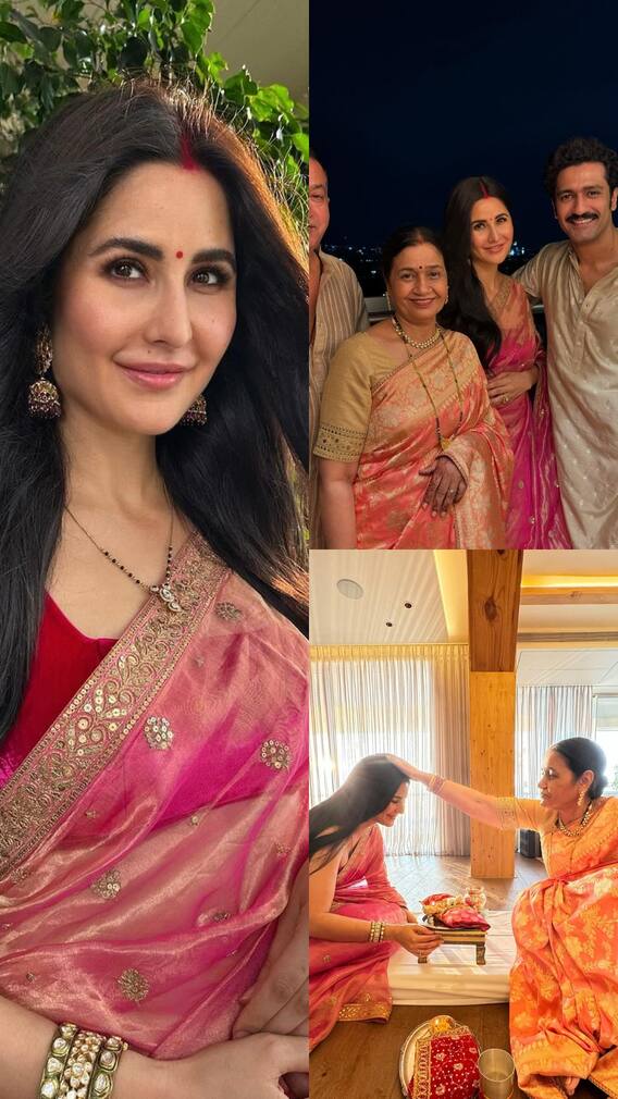 मांग में सिंदूर, गले में मंगलसूत्र लगा ऐसे मनाया कैटरीना ने करवाचौथ