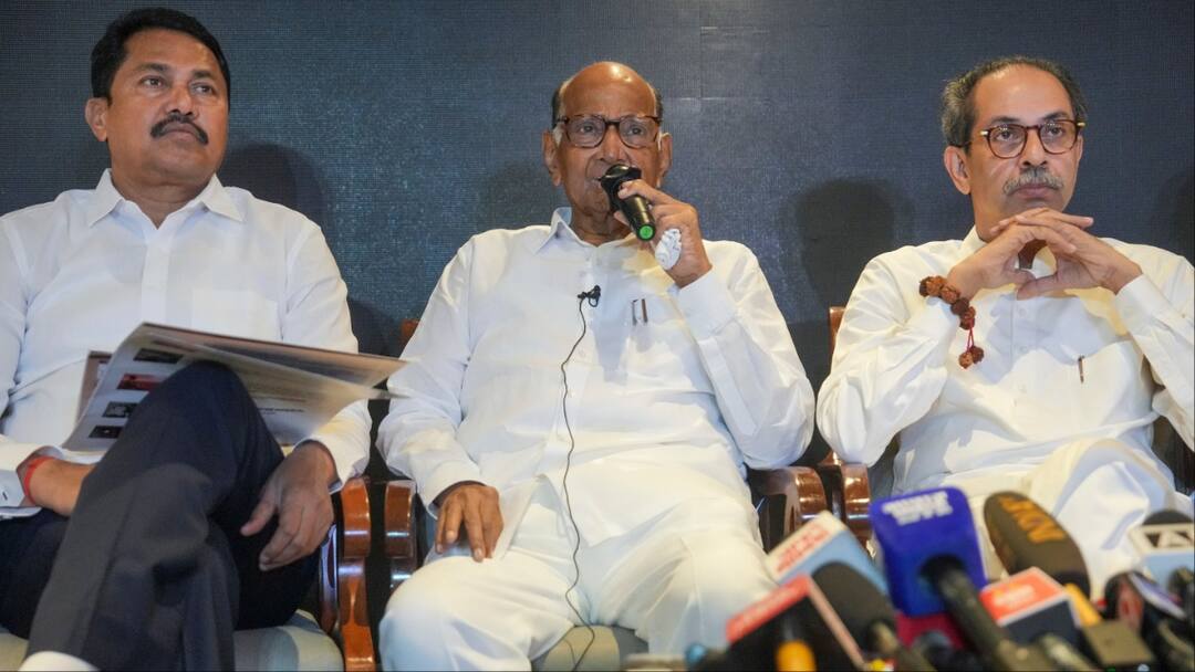 MVA में सीट बंटवारे को लेकर घमासान! कांग्रेस-उद्धव ठाकरे गुट की शरद पवार से मुलाकात, क्या बन पाएगी बात? Maharashtra Assembly Election 2024 MVA seat sharing formula shivsena ubt Uddhav Thackeray Congress nana patole meets NCP SP Sharad Pawar MVA में सीट बंटवारे को लेकर घमासान! कांग्रेस-उद्धव ठाकरे गुट की शरद पवार से मुलाकात, क्या बन पाएगी बात?