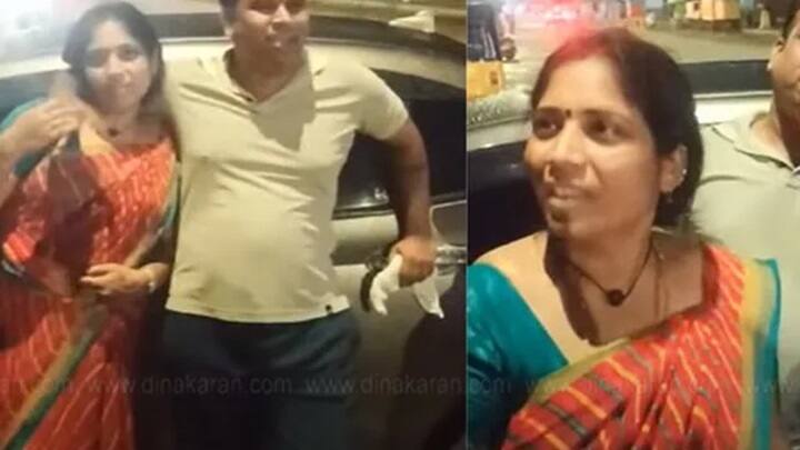 Police arrests couple who abuses cops in Chennai Pattinapakkam investigation is on மெரினாவில் ரகளை.. போலீசை தகாத வார்த்தை சொல்லி திட்டிய ஜோடி.. தட்டி தூக்கிய காவல்துறை! 