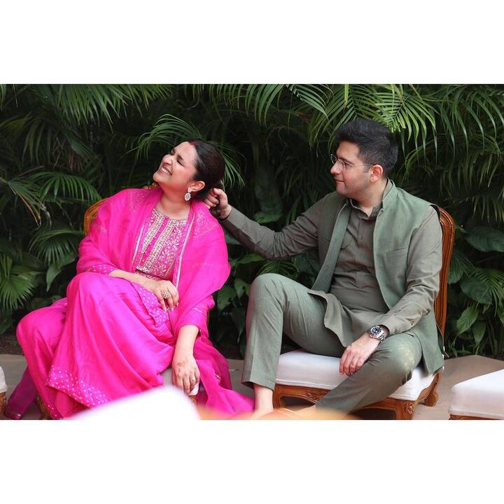 A delightful photo captured Raghav playfully tugging at Parineeti's hair, showcasing their fun-loving relationship.