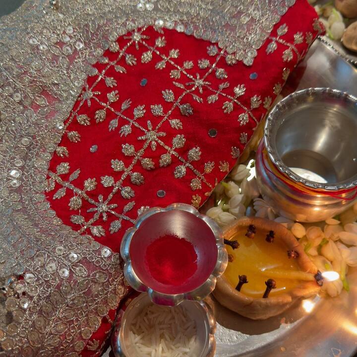 A click of the pooja thali.