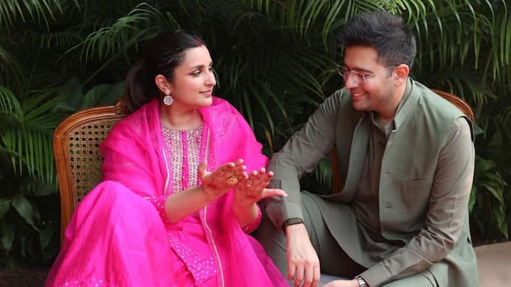 On the occasion of Karwa Chauth, Parineeti Chopra shared joyful pictures with her husband Raghav Chadha.