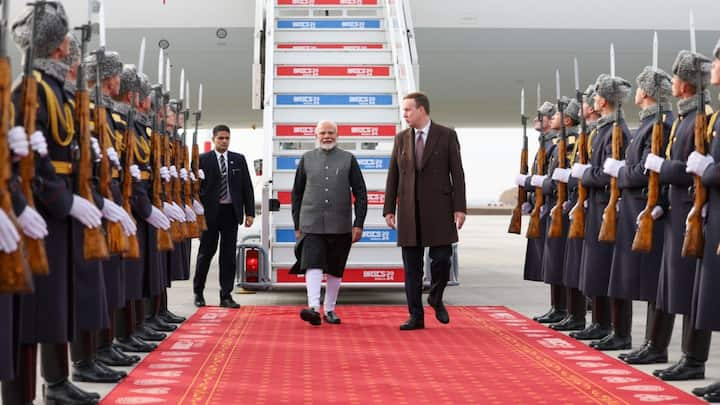 Prime Minister Narendra Modi received a warm welcome on Tuesday as he arrived in Kazan to attend the 16th BRICS Summit, hosted by Russian President Vladimir Putin.