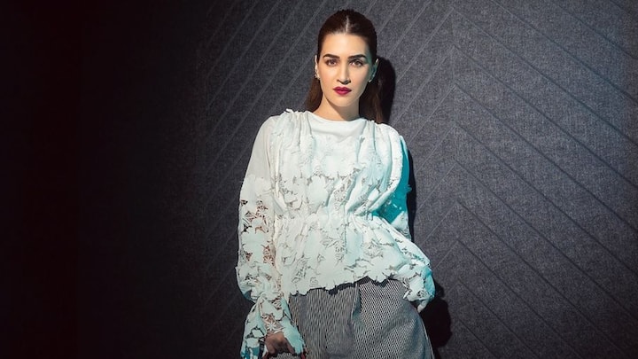 The most recent ensemble of actress Kriti Sanon exemplifies her impeccable fashion choices. Check out her look in lace and stripes.