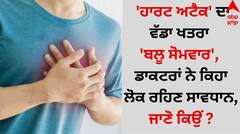 Heart Attack: 'ਹਾਰਟ ਅਟੈਕ' ਦਾ ਵੱਡਾ ਖਤਰਾ 'ਬਲੂ ਸੋਮਵਾਰ', ਡਾਕਟਰਾਂ ਨੇ ਕਿਹਾ ਲੋਕ ਰਹਿਣ ਸਾਵਧਾਨ, ਜਾਣੋ ਕਿਉਂ ?