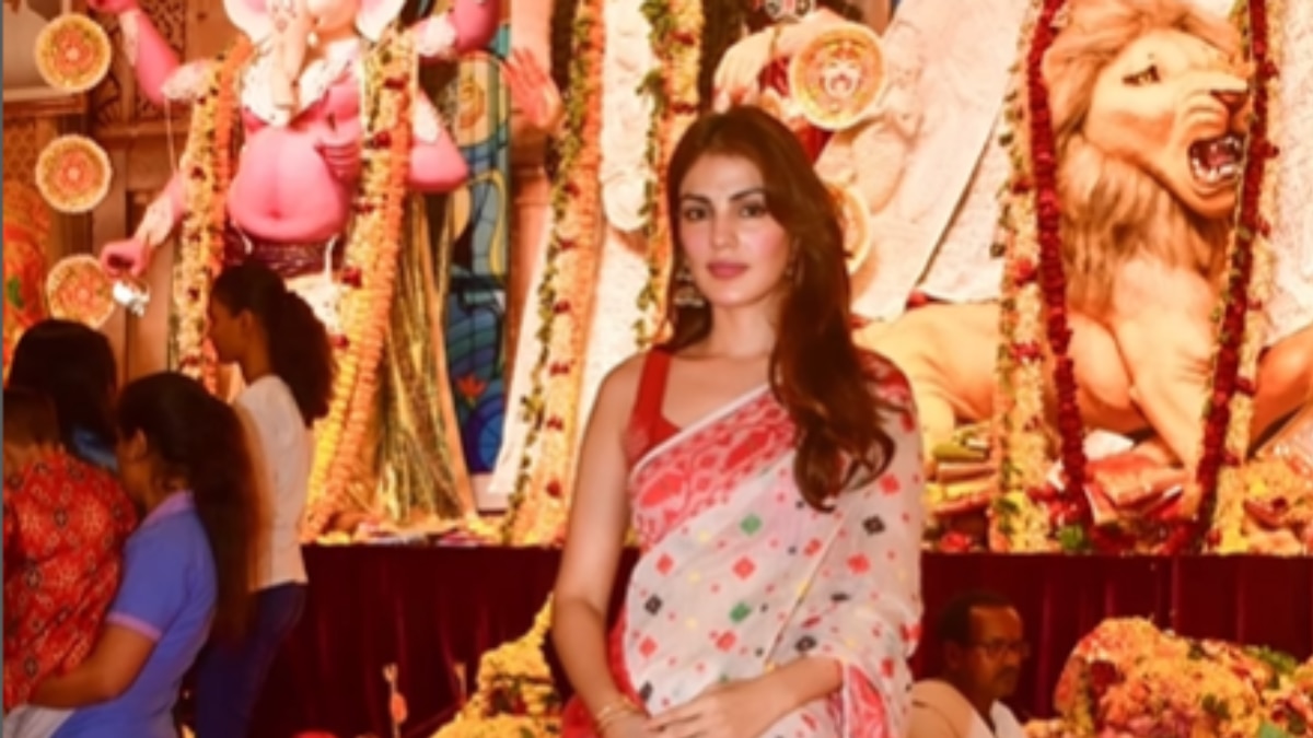 From Kajol To Rhea Chakraborty: Bollywood Actresses' Goddess Glam At Durga Puja