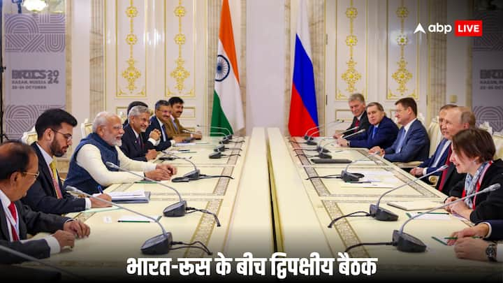 BRICS summit 2024: रूस के राष्ट्रपति व्लादिमीर पुतिन और पीएम मोदी के बीच रूस के कजान शहर में हुई द्विपक्षीय बैठक में दोनों नेताओं के बीच गहरी दोस्ती की झलक देखने को मिली.