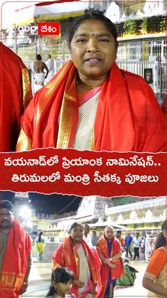 తిరుమల శ్రీవారిని దర్శించుకున్న మంత్రి సీతక్క