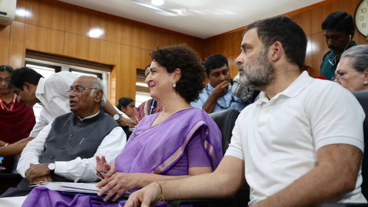 BJP Claims Kharge 'Kept Out' During Priyanka Gandhi's Nomination In Wayanad, Shares Video Priyanka Gandhi Wayanad Nomination BJP Claims Kharge Insulted Shares Video Congress Reacts BJP Claims Kharge 'Kept Out' During Priyanka Gandhi's Nomination In Wayanad, Shares Video
