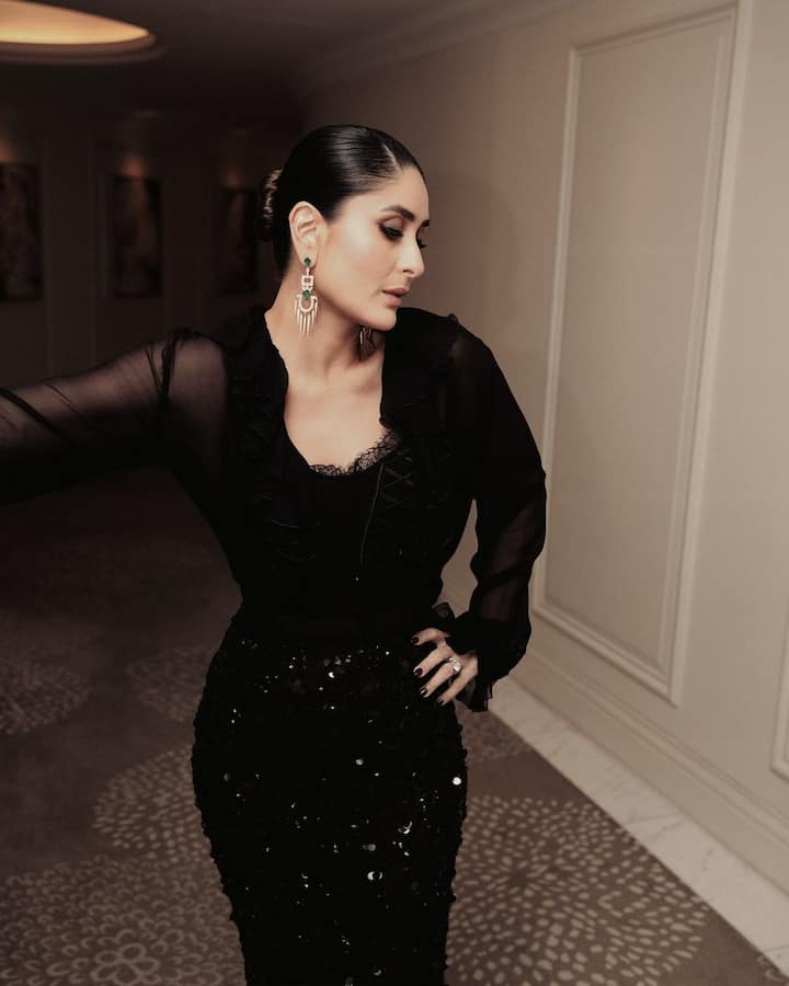 The actor treated fans with pictures in a black outfit.