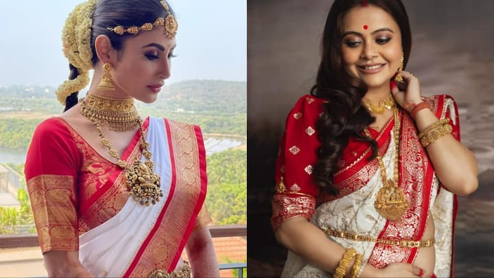 Actresses Temple Jewelery: दिवाली के त्योहार को अब कुछ ही दिन बची है. ऐसे में हर कोई खरीददारी करने में लगा हुआ है. इसी बीच हम आपके लिए कुछ ट्रेंडी ज्वेलरी लुक लेकर आए हैं.