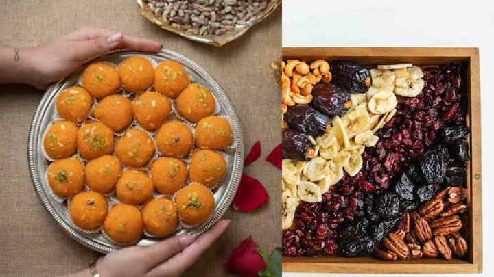 स्वीट्स ,ड्रायफ्रुटस हॅम्पर : दिवाळीमध्ये स्वीट्स आणि ड्रायफ्रुटस नसतील तर दिवाळी अपुरीच असते. तुम्ही ड्राय फ्रूट्स, चॉकलेट्स, मिठाई आणि काही चवदार पदार्थ जसे की सॉल्टेड कुकीज आणि क्रॅकर्स यांचे मिश्रण करून हॅम्पर बनवू शकता.