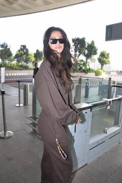 Disha Patani Elevates Airport Style With Chic And Comfy Brown Sweatshirt Set, PICS