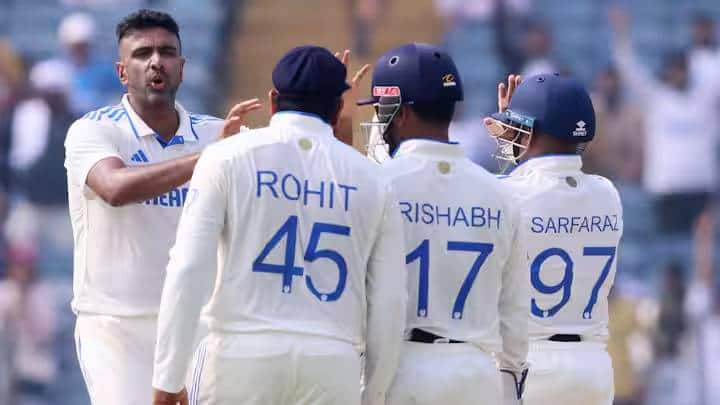 न्यूझीलंडनं पहिल्या डावात 259 धावा केल्या होत्या. रचिन रवींद्रनं 65 आणि कॉनवेनं 76 धावा केल्या. भारताचा पहिला डाव 156 धावांवर संपला.न्यूझीलंडनं दुसऱ्या डावात 5 बाद 198 धावा केल्या आहेत.सध्या न्यूझीलंडकडे 301 धावांची आघाडी आहे.