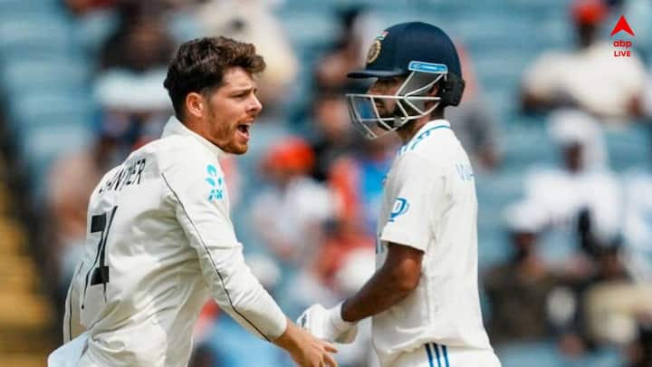 Mitchell Santner: পুণেতে ভারতের বিরুদ্ধে দ্বিতীয় টেস্টে দুই ইনিংস মিলিয়ে মোট ১৫৭ রান খরচ করে ১৩ উইকেট নেন মিচেল স্যান্টনার।