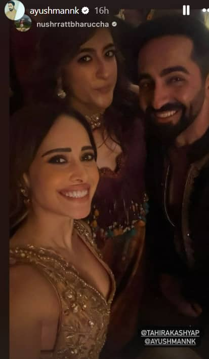 The actor has also shared many more photos of the party on his Insta story. In one of which he was seen taking a selfie with actress Nusrat.