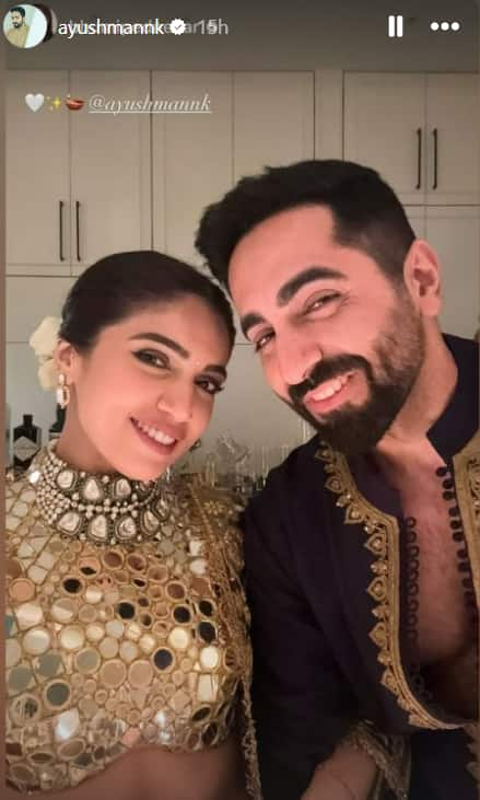 Apart from this, Ayushmann Khurrana was also seen with his costar Bhumi Pednekar in a photo. The actress had arrived at this party wearing a golden lehenga.