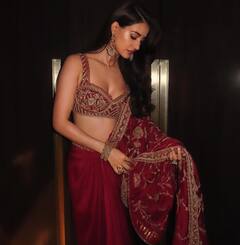 Disha Patani Raises The Heat In Red Saree For Her Diwali Look; See Pics