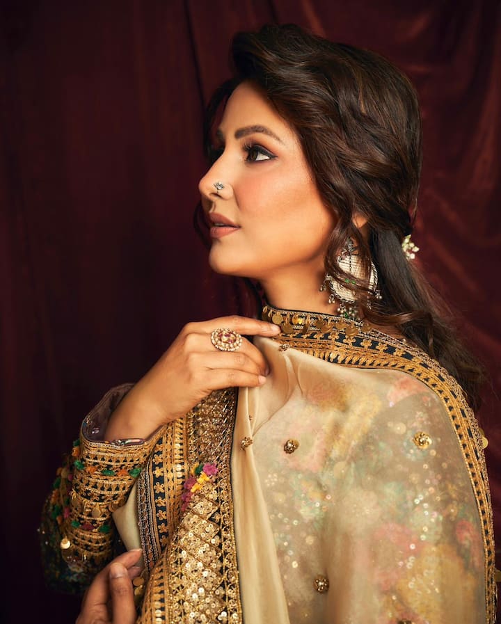 Actually, Hina Khan had recently attended a Diwali party. Where she arrived wearing a multicolored deepneck Anarkali suit.