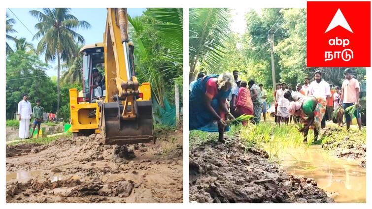 Mayiladuthurai district sirkali semmakudi Village road issue protest  24 ஆண்டுகால கோரிக்கை - அடுத்தடுத்து நடவடிக்கை: மகிழ்ச்சியில் கிராம மக்கள்...!