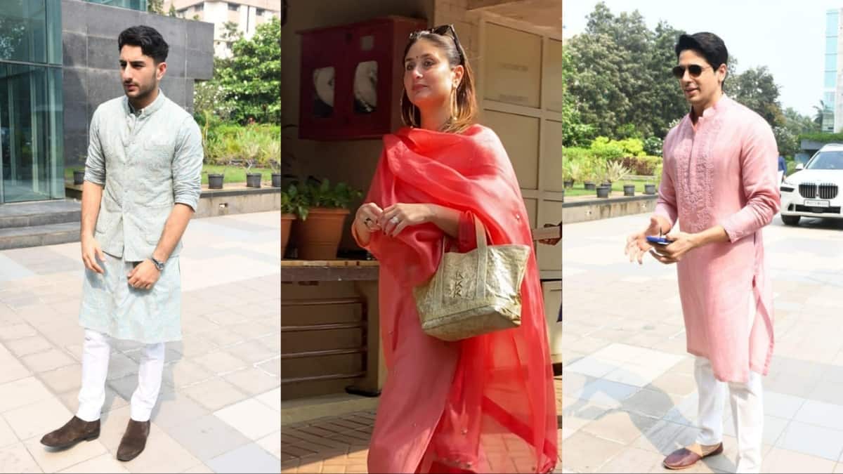 पिंक सूट में करीना कपूर का देसी अवतार, तो नवाबी लुक में दिखे इब्राहिम, धनतेरस पूजा के लिए धर्मा ऑफिस पहुंचे ये स्टार्स