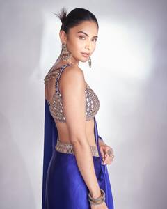 Rakul Preet Serves Diwali Look In Blue-Silver Saree Looking Her Elegant Best; See Pics