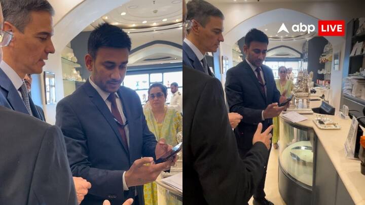 यूपीआई पेमेंट करने में स्पेन के राष्ट्रपति के साथ एक भारतीय प्रतिनिधि भी मौजूद रहे, जो उनकी मदद करते दिखाई दिए.