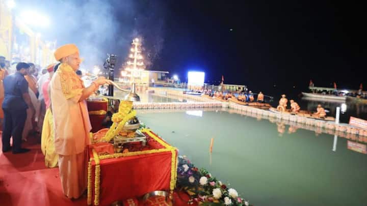 সংশ্লিষ্ট অনুষ্ঠানের আয়োজন করে উত্তরপ্রদেশ সরকারের পর্যটন দফতর এবং অযোধ্যা জেলা প্রশাসন। (ছবিটি @myogiadityanath-এর এক্স হ্যান্ডেল থেকে নেওয়া)