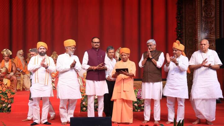 CM Yogi also launched the Uttar Pradesh Tourism Mobile Application in the presence of the Deputy CM Pathak and Tourism Minister Gajendra Singh Shekhawat. The app provides access to information on the state's rich cultural heritage, iconic tourist destinations, and eco-tourism sites. (Source: X/@uptourismgov)