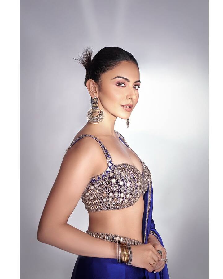 Looking so pretty 💙💙💙 అంటూ ఆమె అభిమానులు హార్ట్ ఎమోజీలు, ఫైర్ ఎమోజీలతో కామెంట్లు ఇస్తున్నారు. చాలా అందంగా ఉన్నావంటూ కామెంట్లతో కాంప్లిమెంట్స్ ఇస్తున్నారు. (Images Source : Instagram/Rakul Preeth Singh)