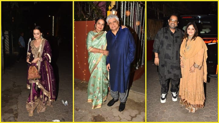 Shabana Azmi Diwali Party: शबाना आजमी और जावेद अख्तर हर साल दिवाली की पार्टी देते हैं. इस साल भी उन्होंने शानदार पार्टी रखी जिसमें दिया मिर्जा समेत कई सितारों ने उनके घर पर शिरकत भी की.