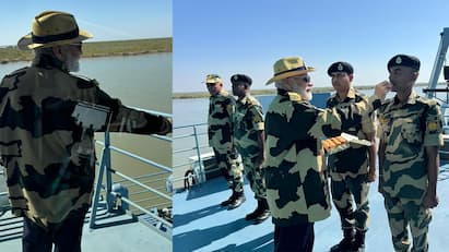 PM Modi celebrates Diwali at Kutch | దేశ సరిహద్దుల్లో సైనికులతో మోదీ దీపావళి సంబరాలు | ABP Desam