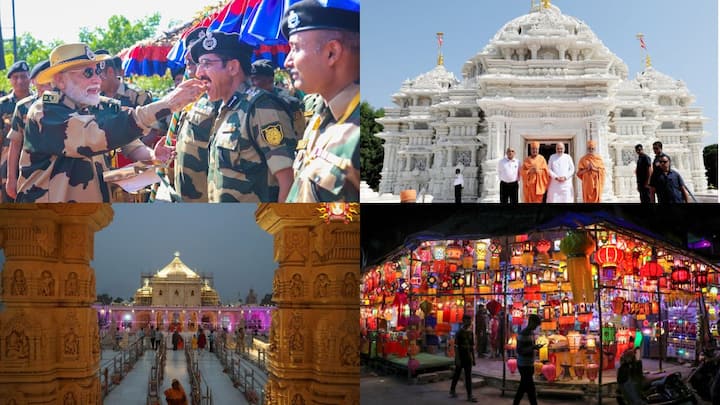 Colourful lights decked up buildings and diyas dotted houses as people across the country celebrated Diwali with great enthusiasm on Thursday.