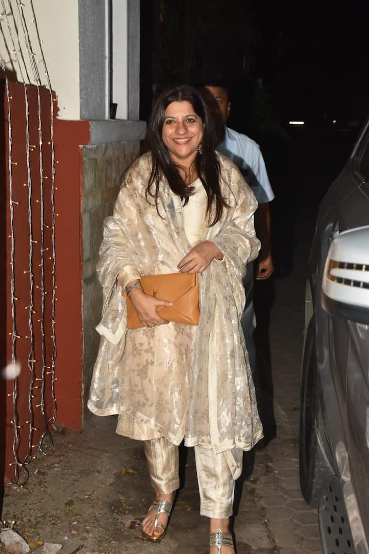 Zoya Akhtar wore an off white suit for the occasion.