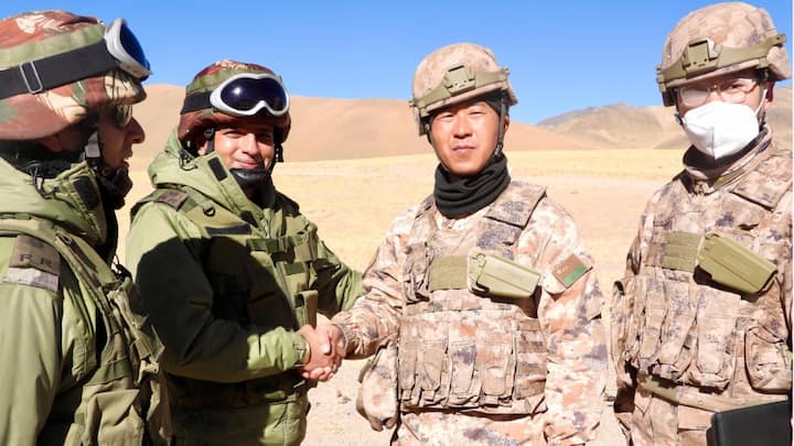 The traditional exchange took place a day after the two countries completed the process of disengagement at two friction points Demchok and Depsang Plains in Eastern Ladakh. (Source: Indian Army)