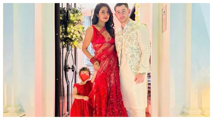 Actor Priyanka Chopra and singer Nick Jonas celebrated a blend of Diwali and Halloween in London with their daughter, Malti Marie.