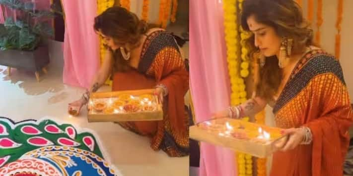 Arti Singh First Diwali: આરતી સિંહે આ વર્ષે લગ્ન કર્યા હતા. લગ્ન પછી સાસરિયામાં તેણીની આ પ્રથમ દિવાળી હતી, જે તેણે ખૂબ જ ધામધૂમથી ઉજવી હતી.