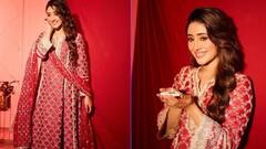 Diwali 2024: શિવાંગી જોશીએ આ રીતે સેલિબ્રેટ કરી દિવાળી, રેડ કલરના સૂટમાં લાગી સુંદર