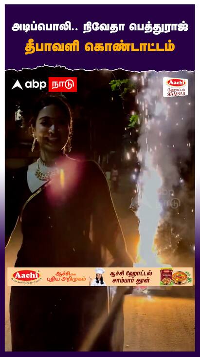 Nivetha Pethuraj : அடிப்பொலி... நிவேதா பெத்துராஜ் தீபாவளி கொண்டாட்டம்