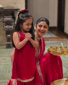 Diwali 2024: शिल्पा शेट्टी ने फैमिली के साथ सेलिब्रेट की दिवाली, लाल साड़ी में लगी बेहद खूबसूरत